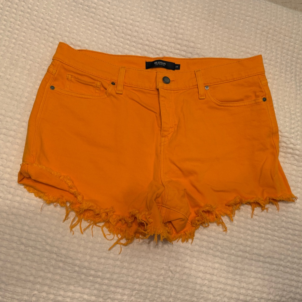 Hudson Jeans Bright Orange Jean Shorts